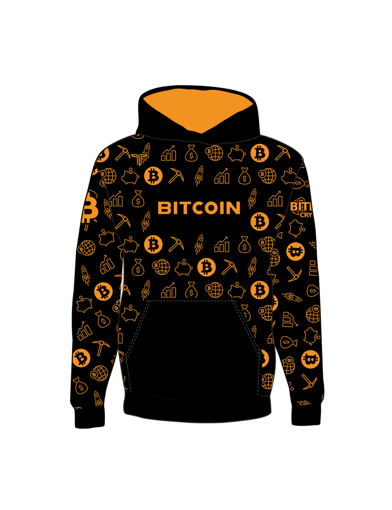 Bitcoin Hoodie - Orange on Black