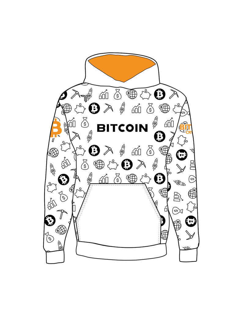 Bitcoin Hoodie - Black on White