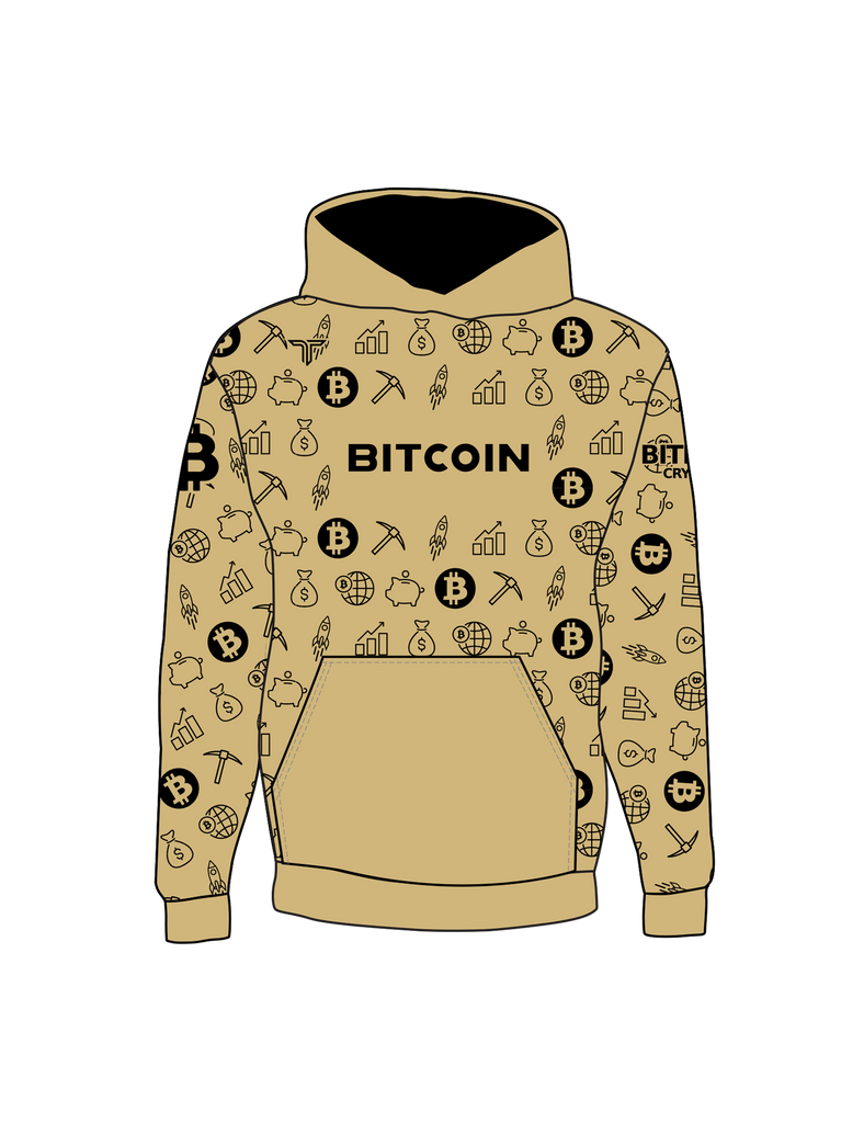 Bitcoin Hoodie - Black on Gold