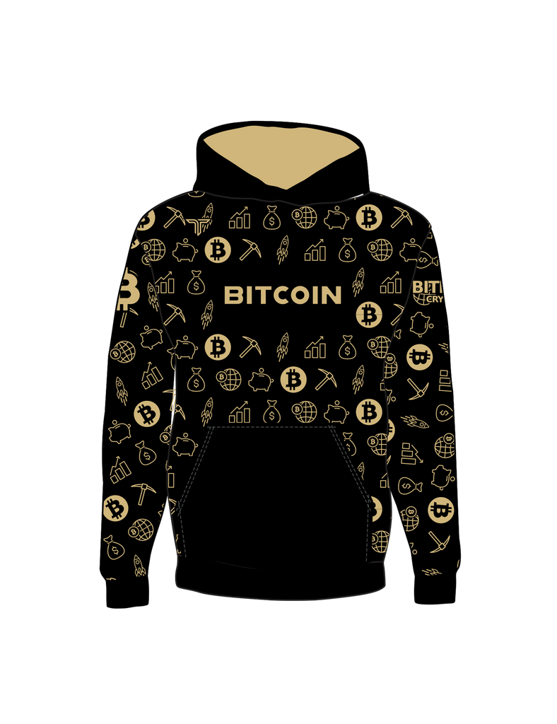 Bitcoin Hoodie - Gold on Black