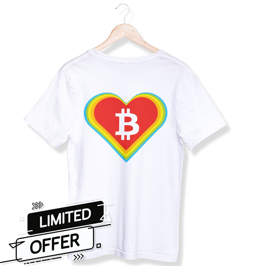 Colorful Heart Bitcoin Logo